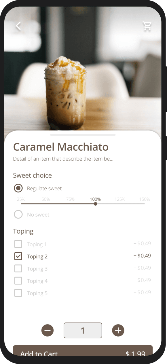 Coffee-shop app screen 3