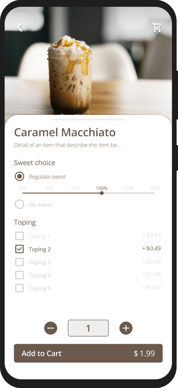 Coffee-shop app screen 4