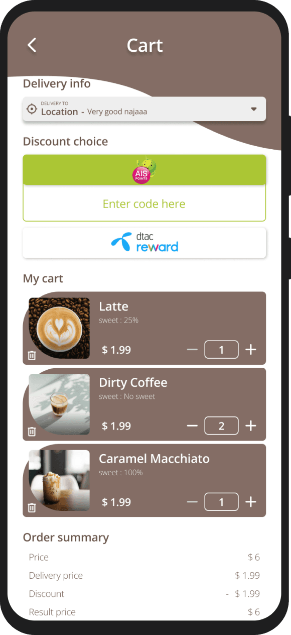 Coffee-shop app screen 5
