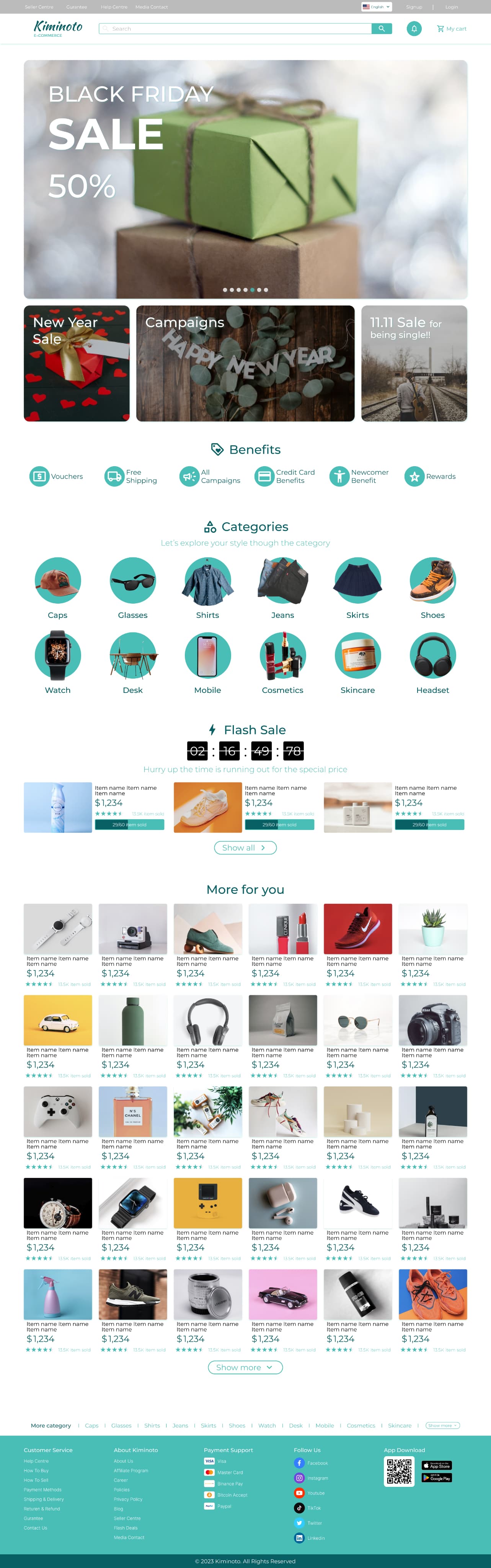 Online-market website full-page screenshot